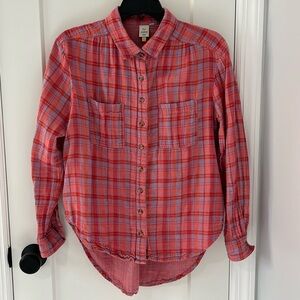 Anthropologie Seen Worn Kept flannel plaid button down